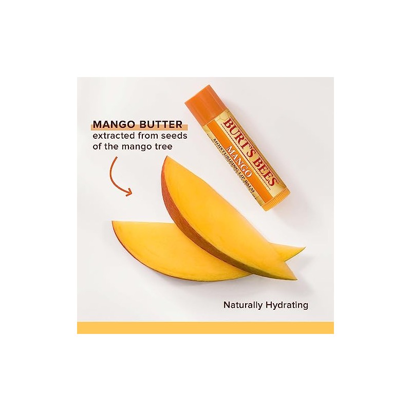 Burt's Bees 100% Natural Moisturizing Lip Balm, Mango with Beeswax