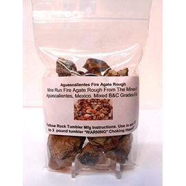 Aguascalientes, Mexico Mine Run Fire Agate Rough for Rock Tumblers 8 oz.