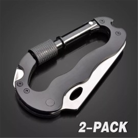 yellowprice 7 In1 Survival Rock Climbing Hiking Gear Multi Function Carabiner Tool Kit US