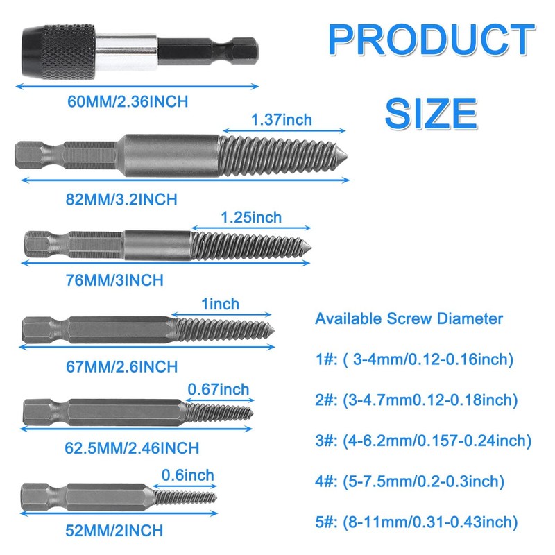 JONMON Screw Extractor Set, Easy Out Damaged and Stripped Broken