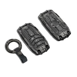 Aoocar Mech Style Heavy Metal Key Fob Cover, Compatible with Honda 2022 2023 2024 2025, Fit for Accord Civic HR-V CR-V Pilot SI EX EX-L etc, Zinc Alloy Key Case Protector (Model-B,Grey)