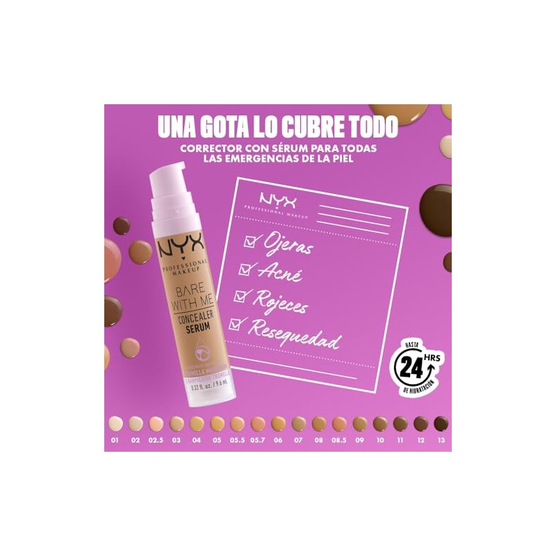 NYX Professional Makeup Bare With Me Concealer Serum, suero corrector