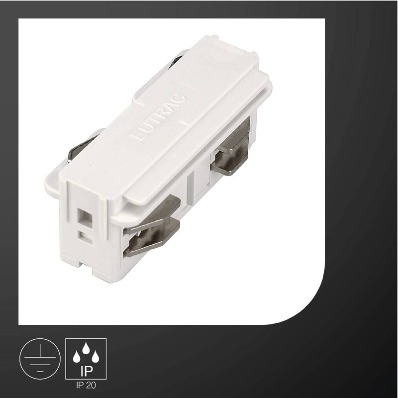 SLV EUTRAC Electric Longitudinal Connector, Traffic White, White