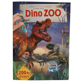 Depesche 13606 Create your Dino Zoo - Stickerbuch mit 24 vorgedruckten Seiten zum Gestalten von Dino Motiven, inkl. über 200 Sticker