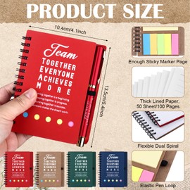 8 Sets Team Thank You Gifts Employee Appreciation Gifts Bulk Inspirational Team Together Spiral Notebooks with Notes and Ballpoint Pens Motivational Team Gifts for Colleagues Staff Teachers Coworker