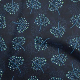 oneOone Velvet Medium Blue Fabric Dotted Floral Sewing Fabric by The Yard Printed DIY Clothing Sewing Supplies 58 Inch Wide