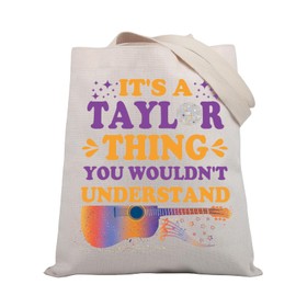 PLITI It's A Taylor Thing You Wouldn't Understand Funny Music Lover Tote Bag For Music Fans Singer Canvas Shoulder Bag (Tay thing TGU)
