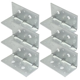 Gxeabg 6 PCS Corner Brace, Joint Right Angle Brackets, L Bracket Corner Brace, Carbon Steel Corner Brackets, Heavy Duty Corner Brace, 90 Degree Corner Fastener for Wood Furniture Cabinet Bed Chair