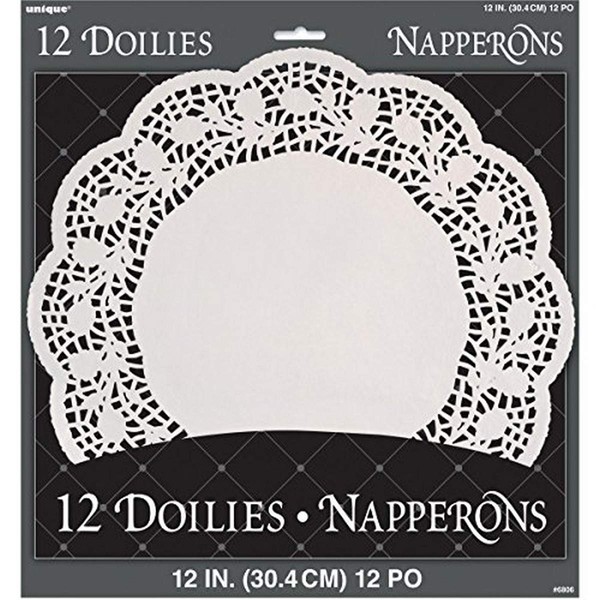 White Paper Doilies - 12" (12 Ct) - Premium Quality Disposable Table Decor for Weddings, Tea Parties, and Events