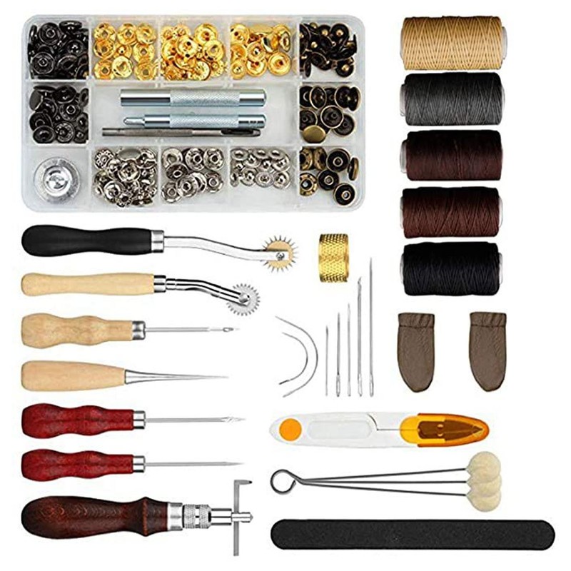 Leather Working Kit DIY Making High Carbon Steel Wooden Handles