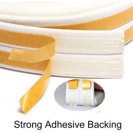 Sealing Tape Rubber Seal for Doors Windows Door Seal Window Gaps Anti-Collision Sealing Strip, D Profile in 2 Rolls Total 16 Metres, White