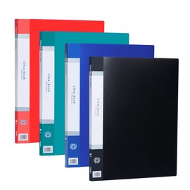 20 Pockets A4 Presentation Folders (Pack of 4), TRANBO Portfolio Project Book with Plastic Sleeves, Poly Display Folder for Certificate, Art Document Holder, Paperwork Organiser Notebook - Mix Color