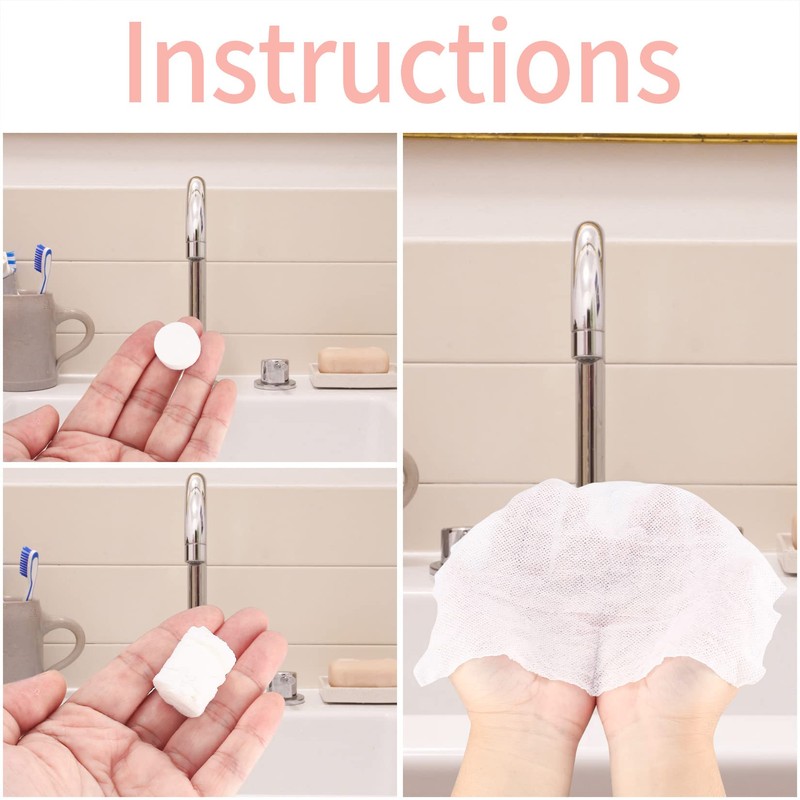 80PCS Compressed Towel Tablets Portable Coin Tissue, Mini Cleansing Towel