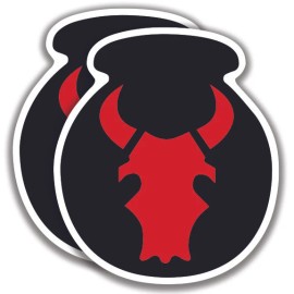The Decal And Sticker Mafia 34th INFANTRY DIVISION DECALs U.S. Army 2 Stickers Red Bull Bogo Military - 3"W x 3.4"H