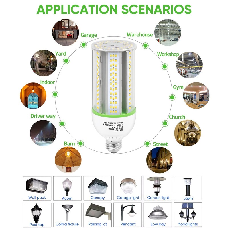 GTAREN 30W LED Corn Light Bulb, 300W Equivalent, 5000K Daylight,