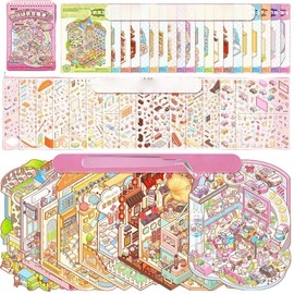 DIY 3D Sticker Scene 10 Sets DIY 3D House Stickers Scene Make Your Own Warm Home Scenes Stickers for Girls Kids Adult Relief Stress Pass The Time