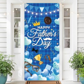 Happy Fathers Day Banner Decorations Extra Large Size Fathers Day Backdrop Banners Thank You Daddy Party Supplies Background Door Cover for Daddy Grandpa Family Home Indoor Outdoor Parties Supplies