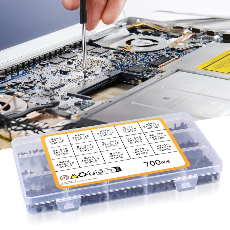 XhjzgcTech 700pcs Flat Head Machine Screws Countersunk Phillips Screws 2#4#