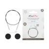 KnitPro - KnitPro Acciaio Inox Nero/Argento 360° Cavo Girevole Intercambiabile