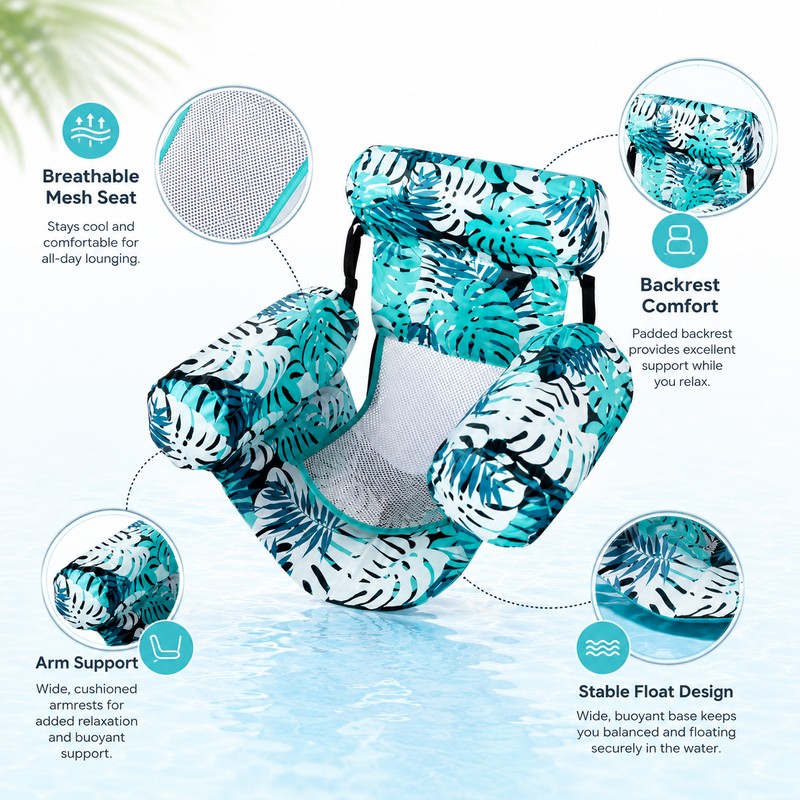 Inflatable Pool Lounge Chairs for Adults – Mesh Sling Water