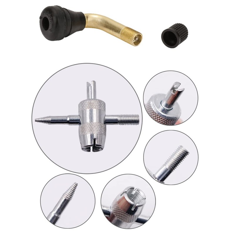 L-Shaped Air Valve, PVR60, Set of 10, Multi Tool Included,
