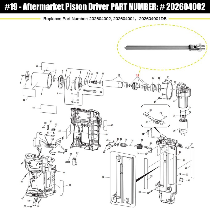 202604002 Piston Driver Blade for Ryobi P320 Airstrike Brad Nailer,