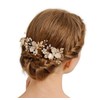 ゴールド フラワー 花 髪 飾り ヘッド ドレス レディース コーム ヘアアクセサリー