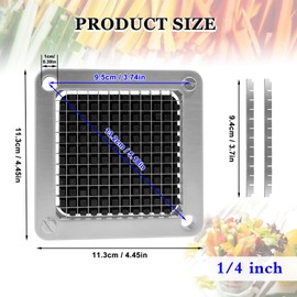 BSTSLL 2 PCS Replacement Chopper 1/4" Blade, Commercial Vegetable Chopper Dicer, French Fry Cutter Stainless Steel Blade for Fruit Cutting Machine Tomato Onion Pusher Block