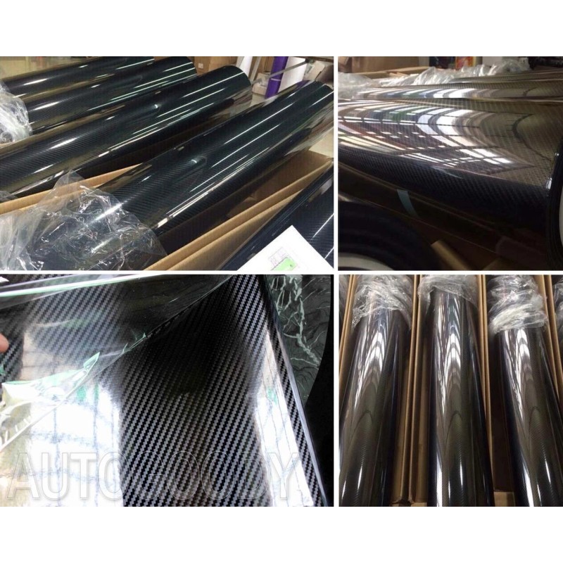 AUTOGOODY 120" x 60" HIGH GLOSS 5D Black Carbon Fiber