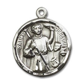 Sterling Silver Men's GENESIUS Pendant - Includes 24 Inch Heavy Curb Chain - Deluxe Gift Box Included
