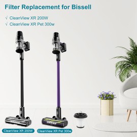 Katerelis 4 Pack Replacement Filter Compatible with BISSELL CleanView XR Lightweight Cordless Vacuum, for Bissell CleanView XR/XR pet Lightweight Cordless Vacuum - Filter, Washable and Reusable
