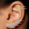 18K Gold Plated Sterling Silver Cubic Zirconia Stud Earrings for