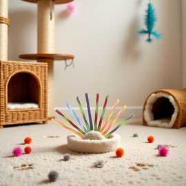 10 Pcs Multicolor Funny Cat Tube Spring Toys, Interactive Cat Toy for Indoor, Flexible Spiral Spring Colorful Plastic Coil for Kittens to Swat, Bite, Hunt, Pet Supplies ,Cat Mice and Animals Toys