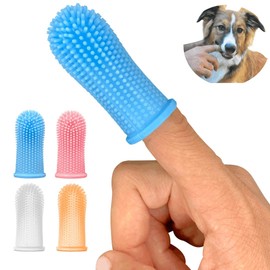 Jasper 360º Dog Fingerbrush Toothbrush Kit (4-Pack) Ergonomic Design, Full Surround Bristles for Easy Teeth Cleaning, Dental Care for Puppies, Cats and Small Pets, Multi-Colored…