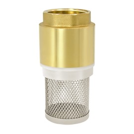 VARIOSAN Foot Valve 14146, 3/4 Inch Check Valve, Brass, Stainless Steel Basket