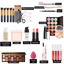 RoseFlower Professional Makeup Sets, Makeup Kit for Women Full Kit with Concealers Eyeshadow Palette Foundation Powder Lip Gloss Makeup Brush Set, Premium Makeup Gift Box for Starter Girls #1