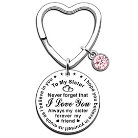 JMIMO Sister Keyring Sister Gifts from Sister Red Cryst Keychain Jewellery for Women Girls