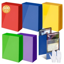 Soft Trading Card Sleeves 66x91mm Standard Size Ultra Clear Card Protector Sleeves Colorful Penny Sleeves for MTG Sports Cards Playing Cards 500 Pieces