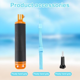 Floating Hand Grip for Action Cameras – Waterproof Handle Grip Compatible with EK7000/Brave 4/Brave 7 LE/Gopro Hero 12/11/10/9/Max/DJI Osmo Action, Anti-Slip Floating Stick for Water Sports