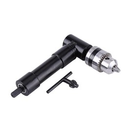 90 Degree Right Angle Drill Attachment, Right Angle Bend Extension Drill Chuck Converter Adapter Electric Drill for Tight Corner Workspace (Metal Collet)