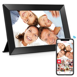 BIGASUO Digital Picture Frame, 10.1" Frameo Digital Frame WiFi with 32GB Memory, 1280x800 IPS Touch Screen, Send Photos/Videos from Your Phone Anywhere, Photo Gifts for Parents and Grandparents