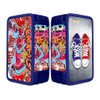 gimboo School Pencil Case with Accessories, blue, Motif - Graffiti