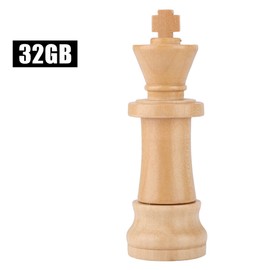Wooden Chess Shape Data Storage USB 2.0 Flash Drive U Memory Disk  Compatible USB1.1(32GB)