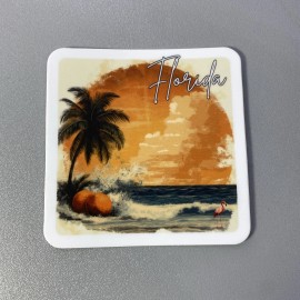 FLORIDA Sticker Water Bottle Car Laptop Window 3x3 Collect All States Motorhome