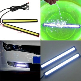 Unbranded 4X Green 12V LED Strip DRL Daytime Running Lights Fog COB Car Lamp Day Driving