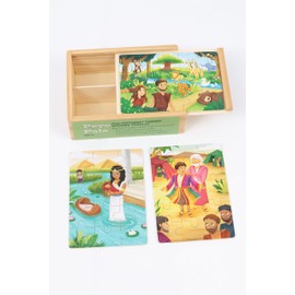 PEYO PALS Bible Puzzles Toddlers 2-4 | 4-in-1 Wooden Jigsaw Puzzles in Box | Christian Gifts for Kids | Bible Puzzle for Kids Ages 4-6 | Toddler Puzzles | David and Goliath (Old Testament B)
