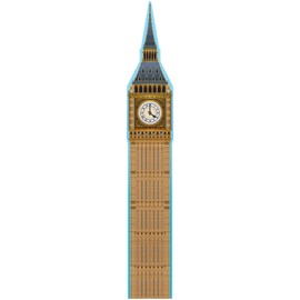 Beistle 7' 10" Tall Big Ben Photo Prop Backdrop, British Theme Party Decorations, Easel Attached