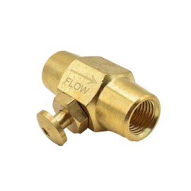 Interstate Pneumatics VBT44 - Brass Button Valve 1/4 Inch x 1/4 Inch Female NPT, Red, Small, AMT-VBT44