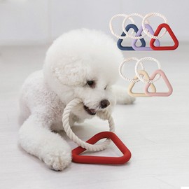 You&Pet 대구백화점 유앤펫강아지 트라이앵글 치실 터그 장난감(S) Daegu Department Store U&Pet Dog Triangle Dental Tug Toy (S)