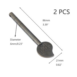 Crapyt Door Lock Latch Antique New Chinese Style Bronze Furniture Mystery Vintage Hardware L8.6cm/3.39" 2 PCS Lock Bolt Locking Pin Door/Cabinet Decorative Replacement Locking Pin